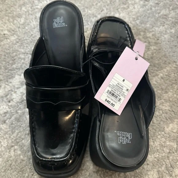 NWT Women's Eileen Mule Heels - Wild Fable Black size 8 - Picture 7 of 7